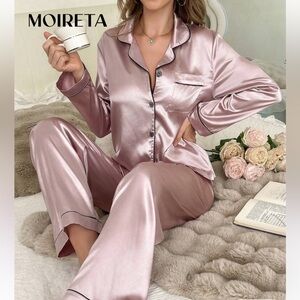 Satin Women's Pink Pajama Set